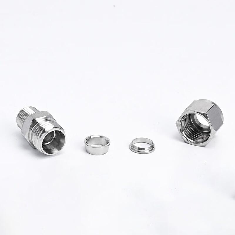 Lükūn 304 Stainless Steel Double Ferrule Straight Union Fitting