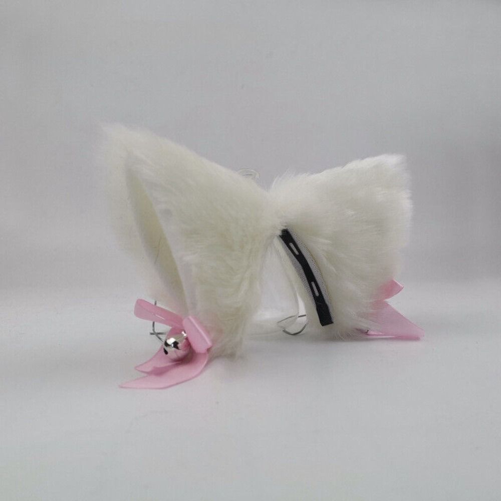 Touch Fastener Bow Cat Ear Decoration Plush Helmet Accessories Cute Cute Plush Stickers  Women