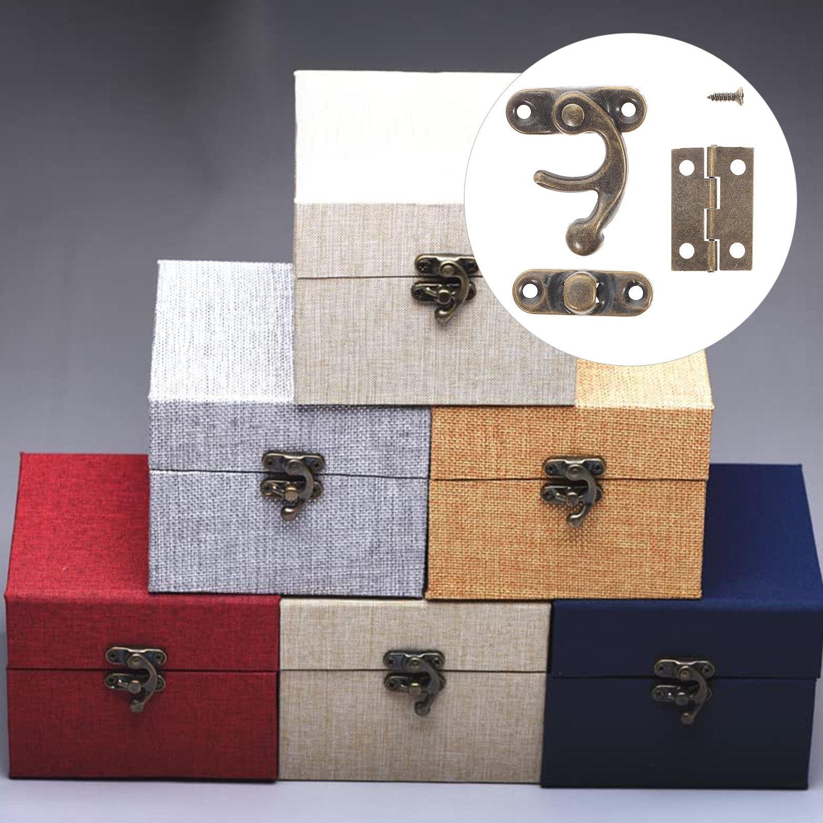 

1Set Decorative Vintage Style Box Hasp Lock Swing Arm Latch Brass Finish Replacement Hardware for Jewelry Wooden Wine China Mainland
