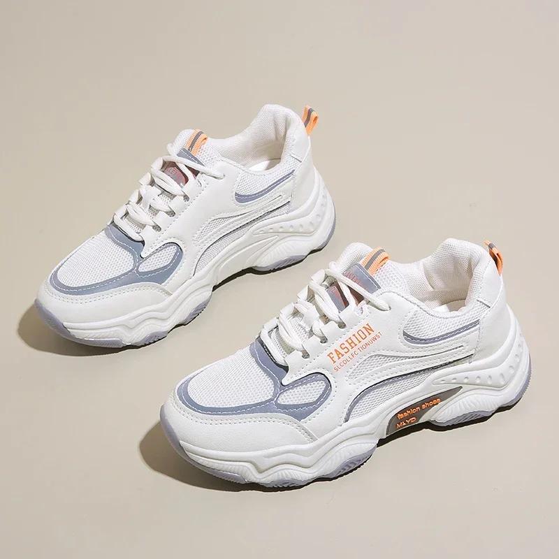 Fashion New Fashion Women's Sports Shoes Walking Mesh Flat Shoes Sneakers Women Gym Casual Shoes Comfortable White Female Footwear