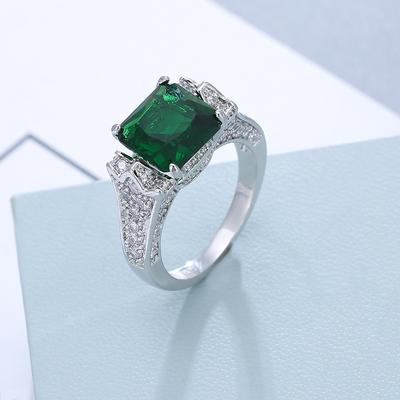 Inele Vintage cu Smarald din Argint Sterling 925 pentru Femei Bijuterii Autentice Cadou pentru Nuntă Aniversare Inele Reglabile Vanzare en Gros