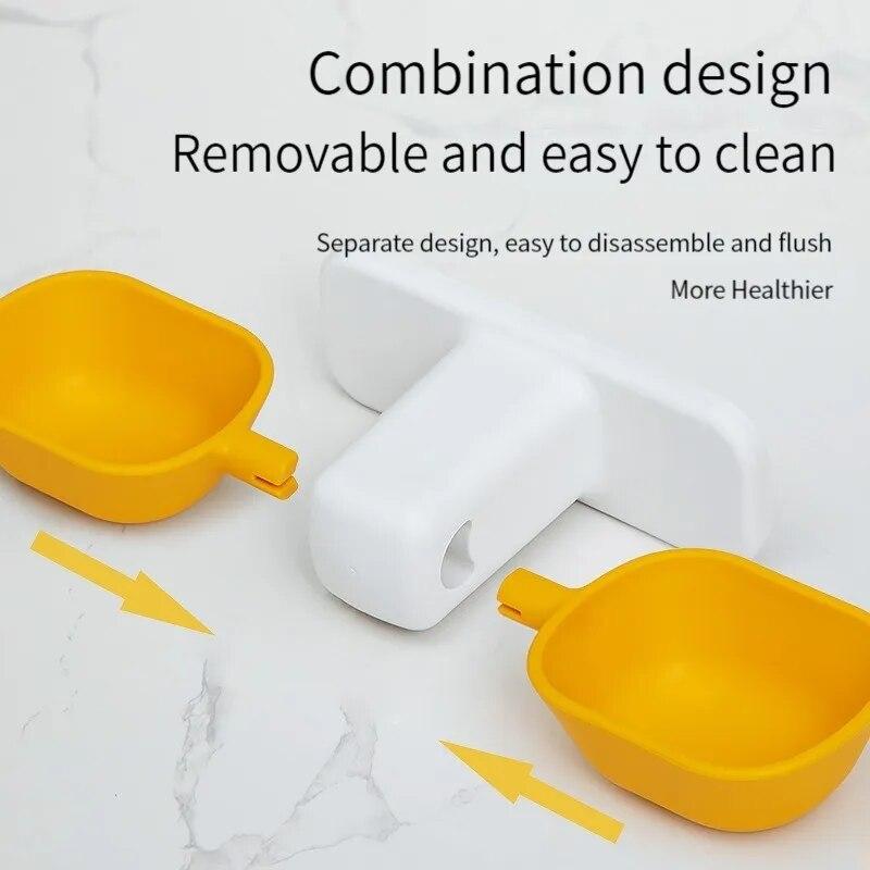 1 STÜCKE Wand Montiert Katzennapf Haustier Futternapf Doppelnäpfe Katze Hund Hängen Wassernapf Einstellbare Höhe Lebensmittel Becken Für Haustier