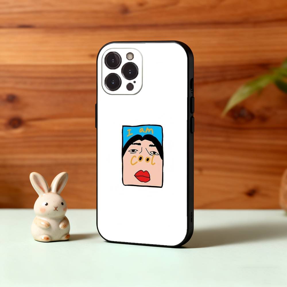 1PC F-Funny E-Exaggerated Face Emotion Phone Case For iPhone17,16,15,14,13,12,Plus,Pro Max, 5G Others Soft Black Cover