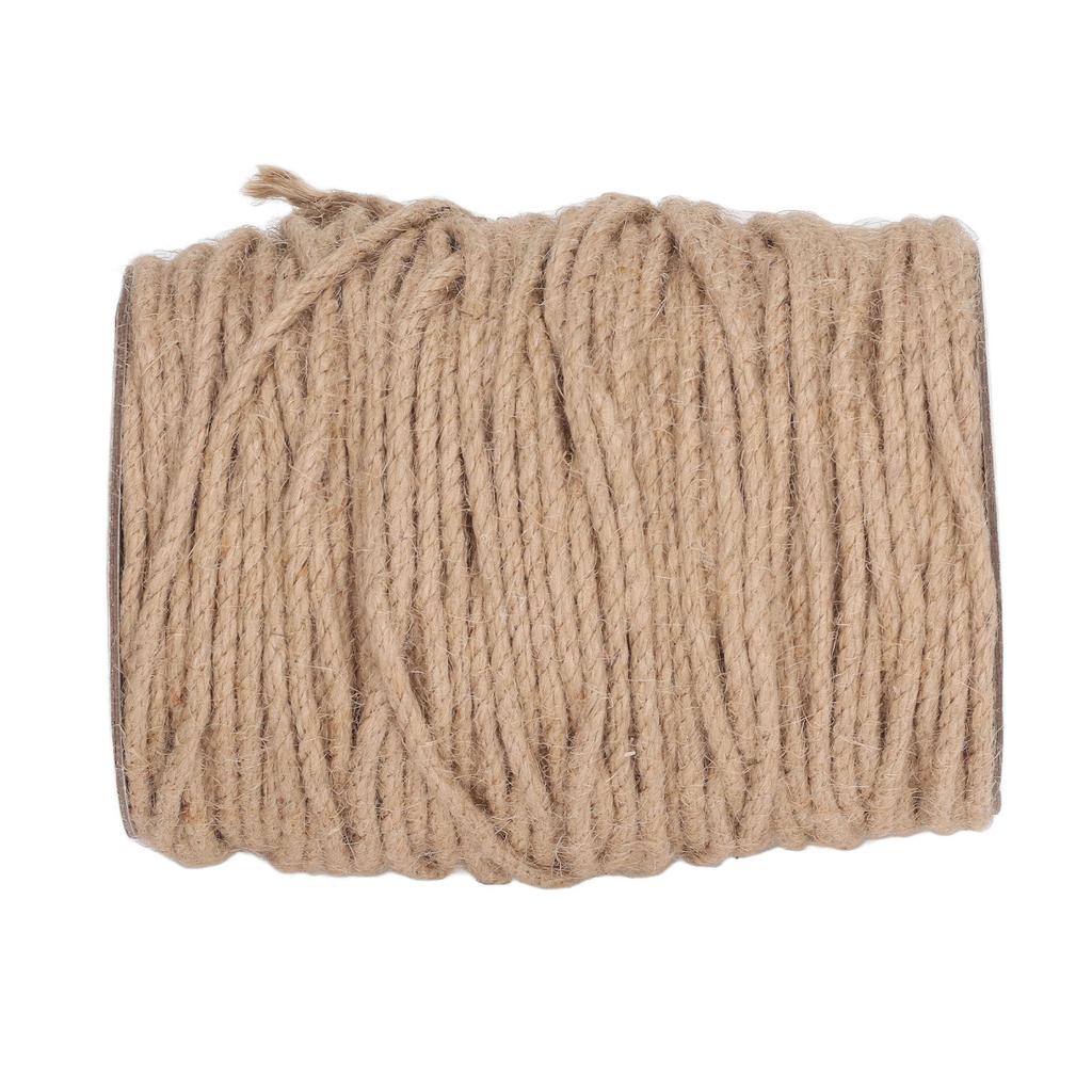 4MM 3 Strand Rope 100m Natural Decoration Hemp Jute Twine String for Artworks Gardening Decorating