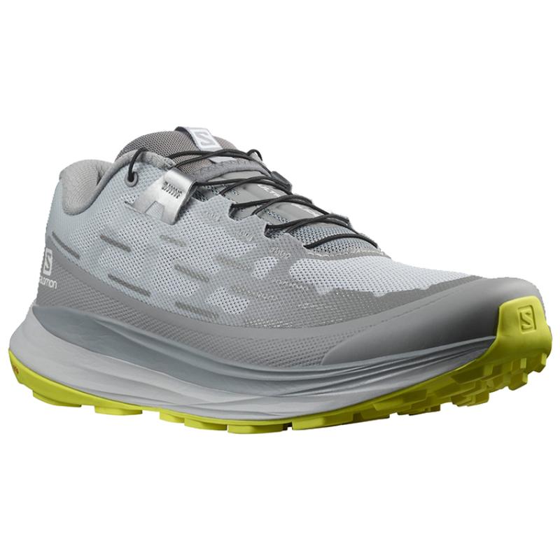 SALOMON Shock Absorbers Slip Resistant Abrasion Resistant Breathable Low Top Running Shoes Men's Gray Sneakers 414308