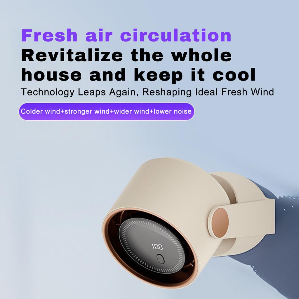 Desktop Fan Long Life Screen Digital Display Cycle Dormitory Wall-mounted High-speed Electric Fan, Wall-Mounted Desk Fan,Smart Timing