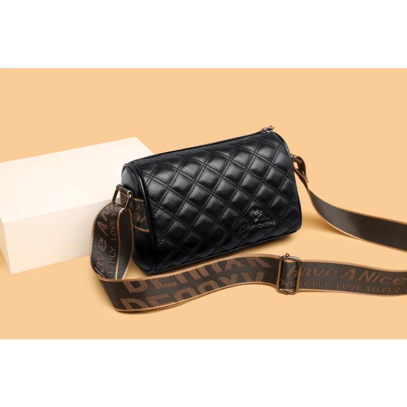 Embroidery Thread Rhombus New Trendy Fashion Shoulder Bag Messenger Bag High-end Large-capacity Pillow Bag