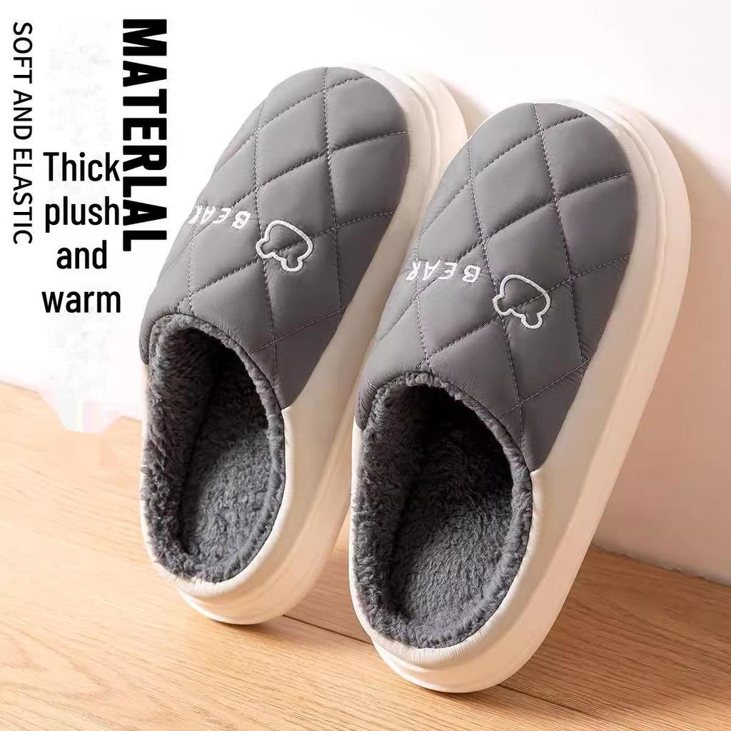 Wasserdichte, rutschfeste Winterhausschuhe aus Baumwolle für Paare – warme Hausschuhe für Damen