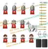 N501U-504U Medieval Castle Knight Building Blocks Figures Four Side UV Printing King Warhorse Weapons Accessories Toys Kid Gifts