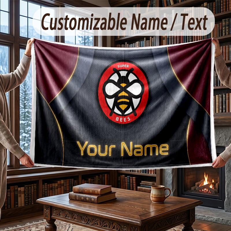 Coperta Plaid in Flanella con Nome Personalizzato Modello Calcio Brentford Calda Decorazione per la Casa