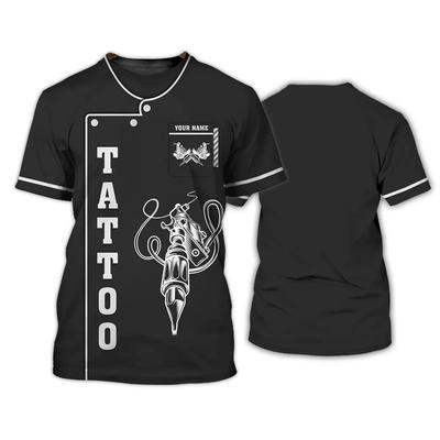 Fashionable Hip-hop Men's Short Sleeve Digital Printed Tattoo Artist T-shirt Casual Round Neck Retro Top