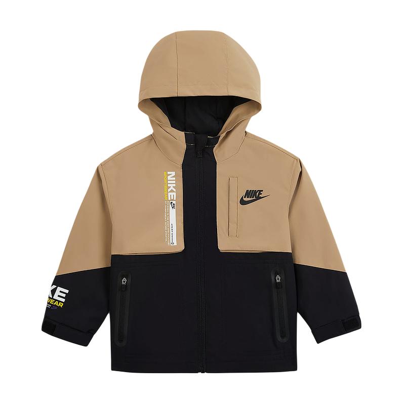 

Куртка Nike с капюшоном, из тканого материала, с длинным рукавом, с логотипом-надписью, детская, IO6123-010 L