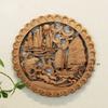 1pc Chinese Woodcarving Ornaments Solid Wood Carving Crafts Living Room Wall Decoration Home Accessories Wall Decorations