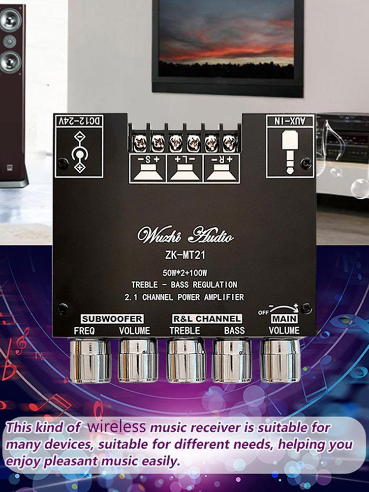 

ZK-MT21 Bluetooth-compatible 2.1 Channel Bass Power Subwoofer Amplifier Board China Mainland