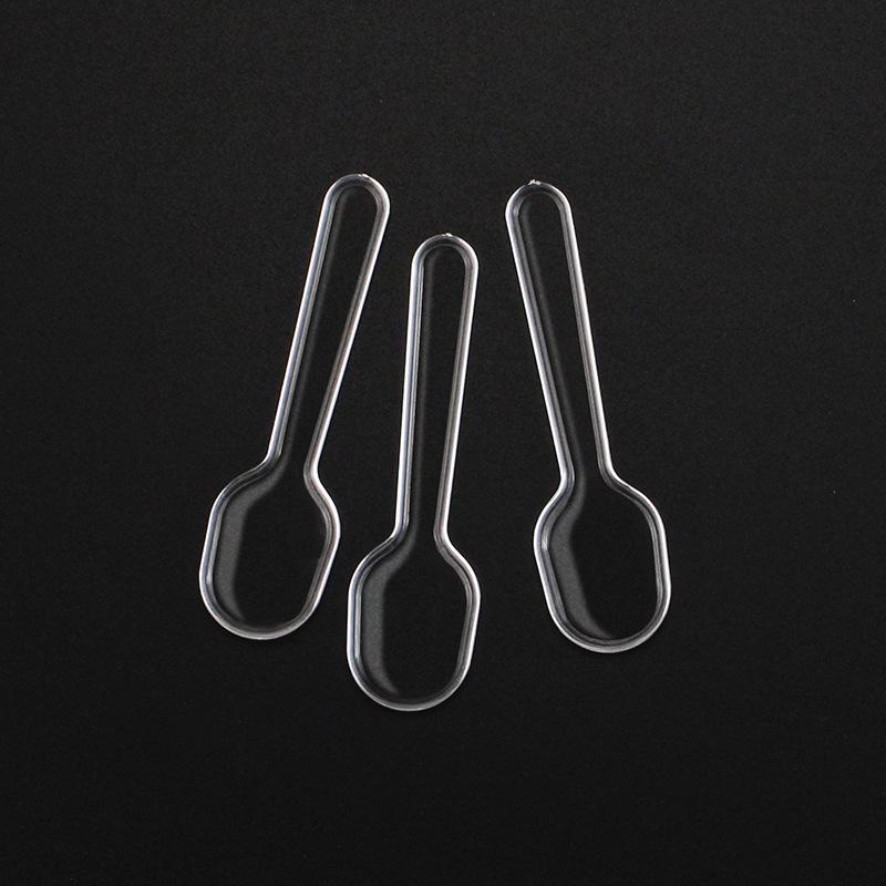 200 Adet Mini Şeffaf Plastik Kaşık Tek Kullanımlık Düz Takım Jöle Dondurma Tatlı İçin