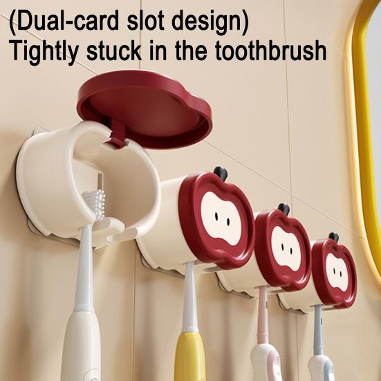 Adhesive Toothbrush Holder Wall Mounted Organizer Holds 2 Toothbrushes Fruit Design Toothbrush Hanger Keeps Toothbrush Dry Fresh for