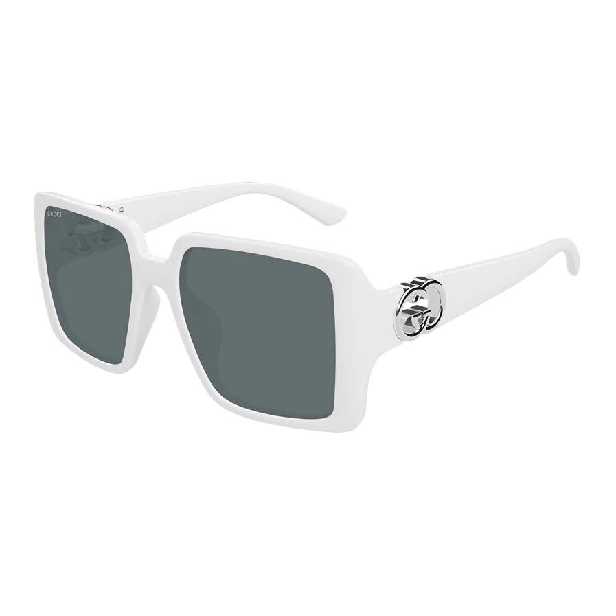 GUCCI Gg Logo Fashion Eyewear Square Frame Sunglasses Women's White