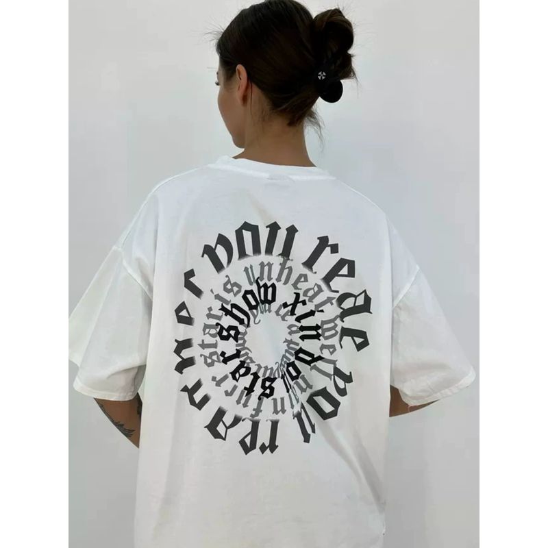 Fashion Wind New Arrival Print Casual Loose Short Sleeves Cotton T-shirt Loose Printed Cotton T-shirt