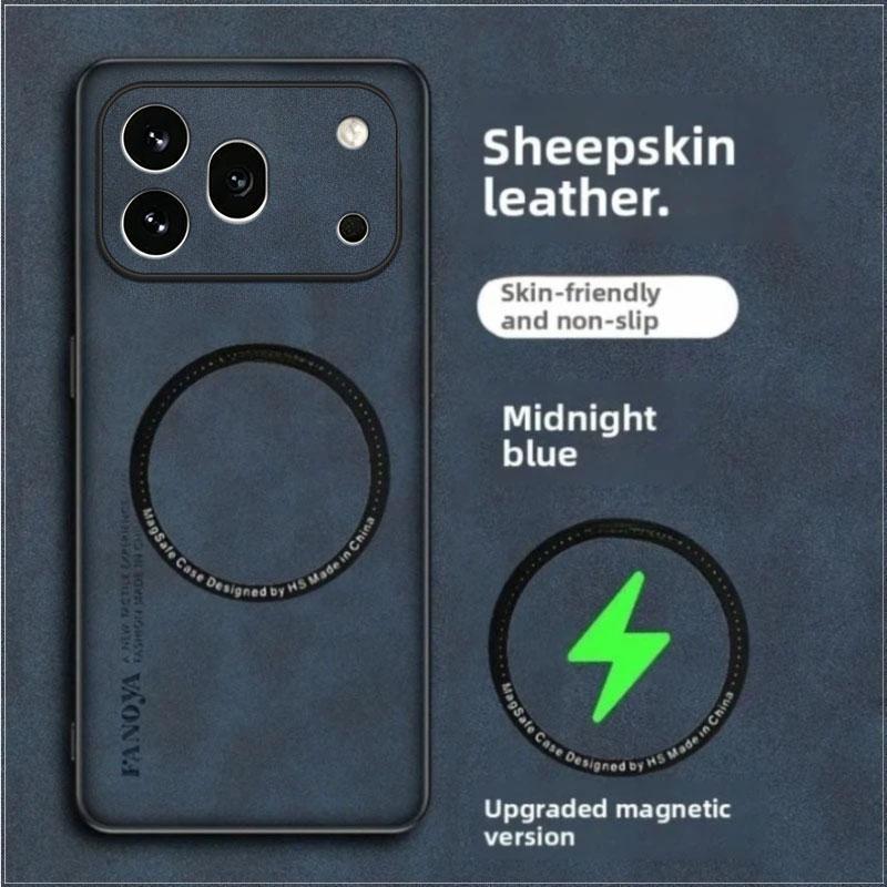 Cases for Honor 600 600Pro Sheepskin Leather Shockproof Case for Huawei Honor 600 Pro Magnetic Wireless Charging Phone Cover