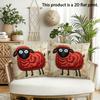 2 pezzi Federe per Cuscini Decorativi in Lana di Pecora Rossa Stile Rustico Farmhouse Vintage per Divano Letto