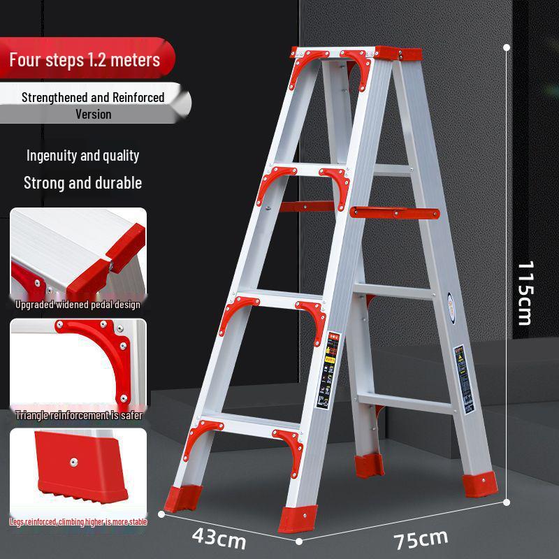 Multi-Functional Aluminum Herringbone Ladder: Non-Slip, Thickened Design for Indoor & Outdoor Use