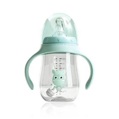 Baby Übergangsflasche Neugeborene Selbsternährung Wasser Strohhalm Becher Weiter Hals Training Säugling Saft Milch Trinkspender Babys