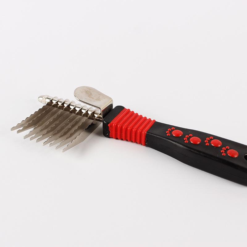 Pet Hair Removal Brush & Flea Comb with Stainless Steel Needles for Cats & Dogs