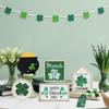 St. Patrick's Day Lucky Clover Wooden Sign Ornament