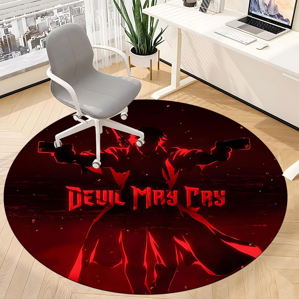 1PC Devil May Cry Office Round Rug, Non-slip, Soft and Durable Office Rug for Interior Decoration, Perfect for Office yy250915075