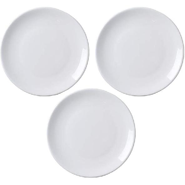 Porcelain Appetizer Plates Set of 3, 5 Inch White Dessert Salad Plates, Small Dinner Plates for Sides Snack Sauce, Kitchen Ceramic Serving Dishes 5-inch