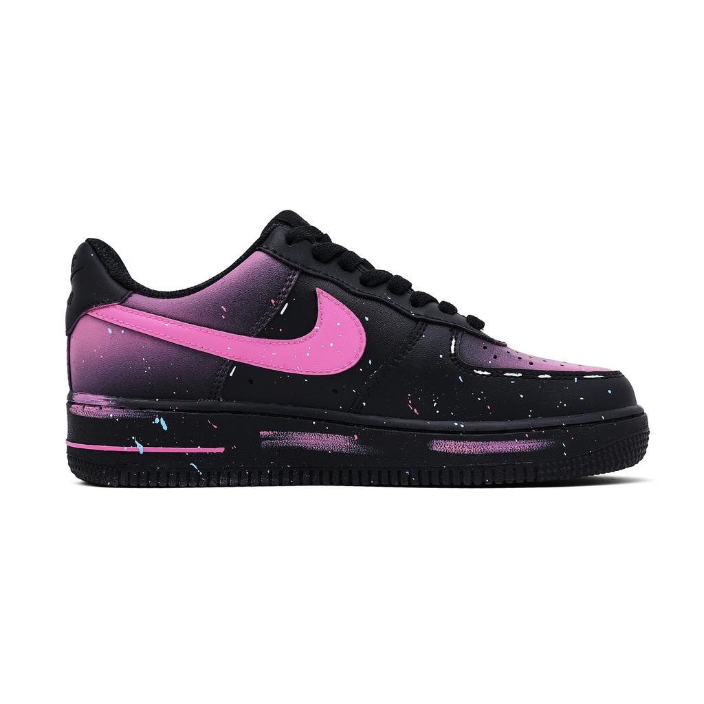 Nike Air Force 1 Macaron Skórzane Niskie Buty Skateboardowe Unisex Czarne Różowe CW2288-001(Drużyna997-)