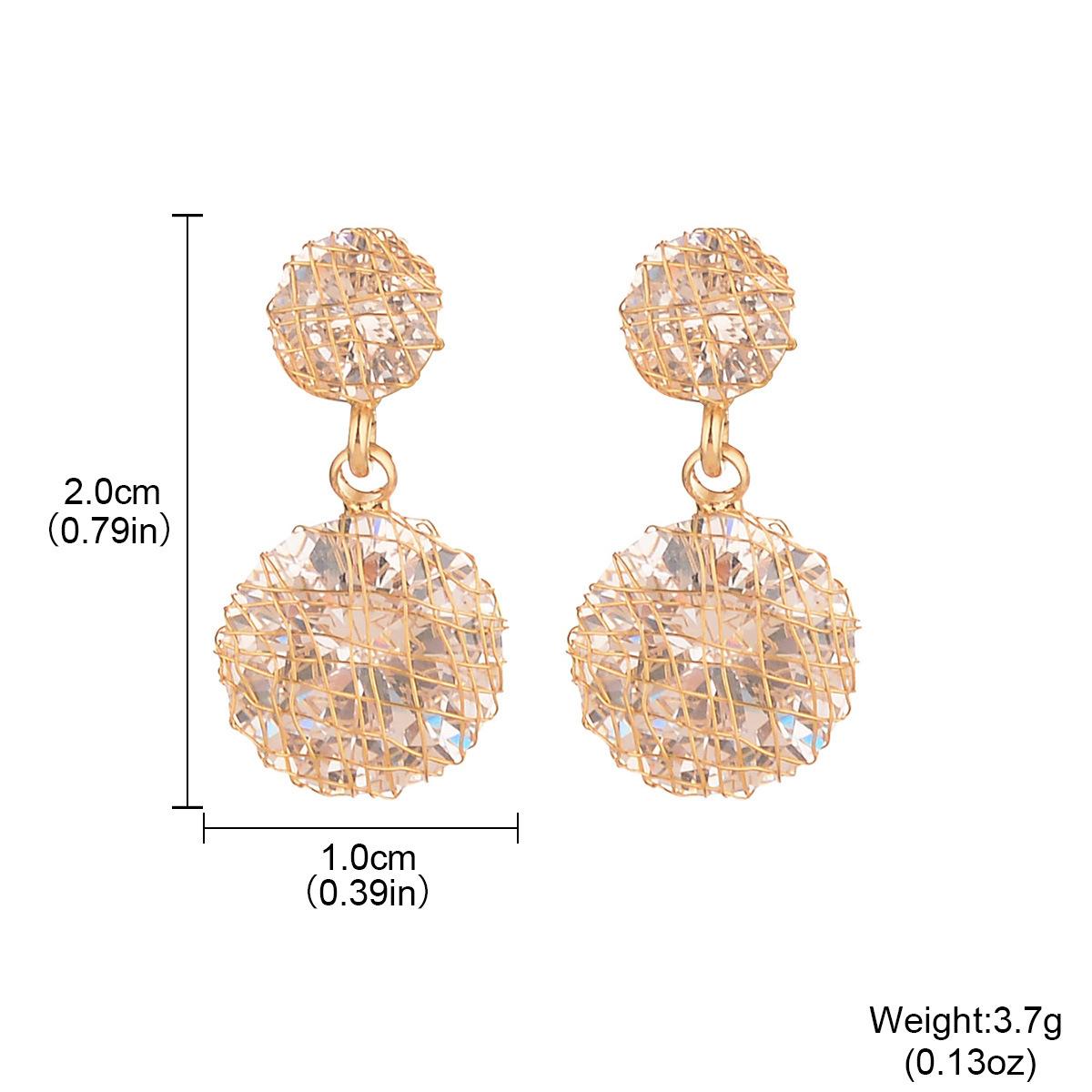 

Christmas temperament light luxury zirconium stud earrings simple wind metal mesh silver needle exquisite small versatile non-fading earrings
