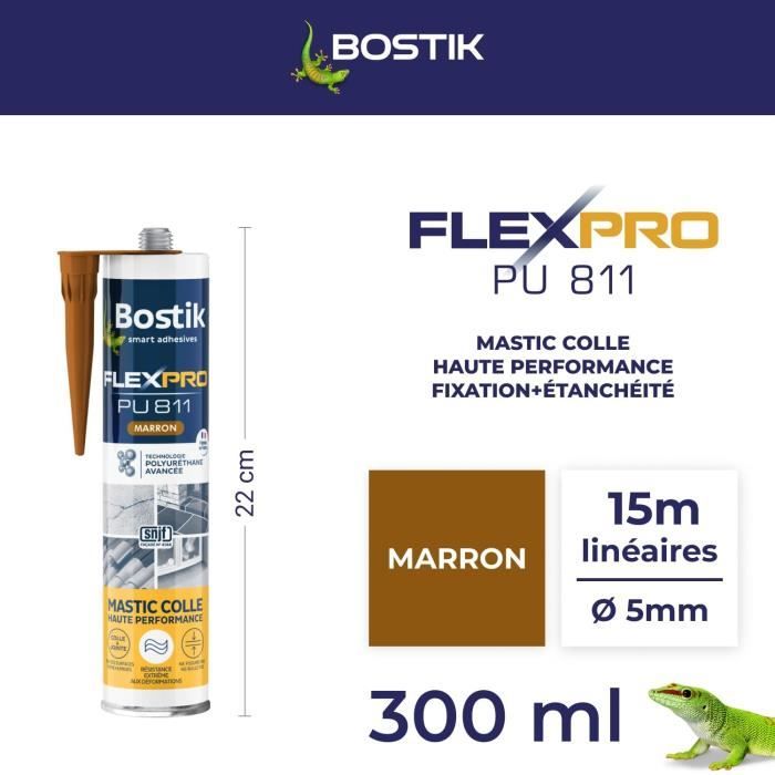 Mastic Colle - BOSTIK - PU811 - 300 Ml - Haute Performance - Faible En Isocyanate
