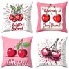 Red Cherry Letters Throw Pillow Covers With Digital Printing Of Short Plush Fabric Car-Shaped Sofa Cushion For Office Home Decor