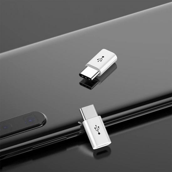 Adapter Micro USB to USB C (4 Pack), Micro-USB Female to USB-C Male OTG Adapter Compatible with Samsung Galaxy, LG, Huawei, Type-C Phones, Tablets