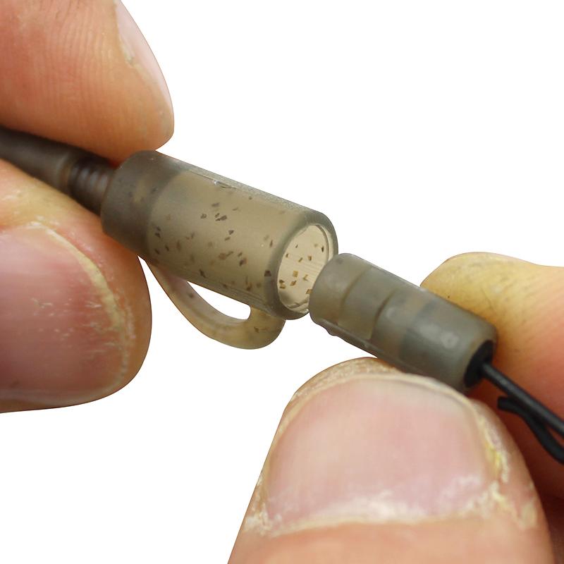 2 Stück Karpfenangeln Bleifreies Vorfach 100cm/60lb Tail Rubbers Blei-Clips Stecker T-Stifte QC Wirbel Schlaufe+Laufblei-Clip