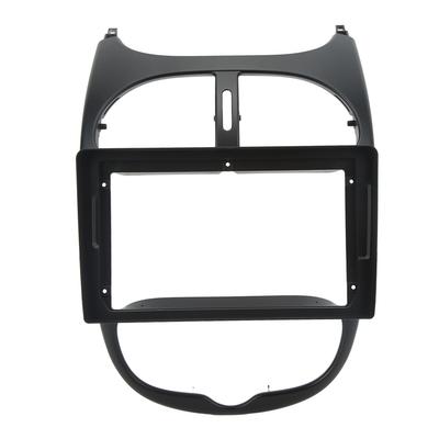 9 Inch Central Control GPS Navigation Panel Trim Dash Board Fascia Bezel Replacement for Peugeot 206 2000‑2008