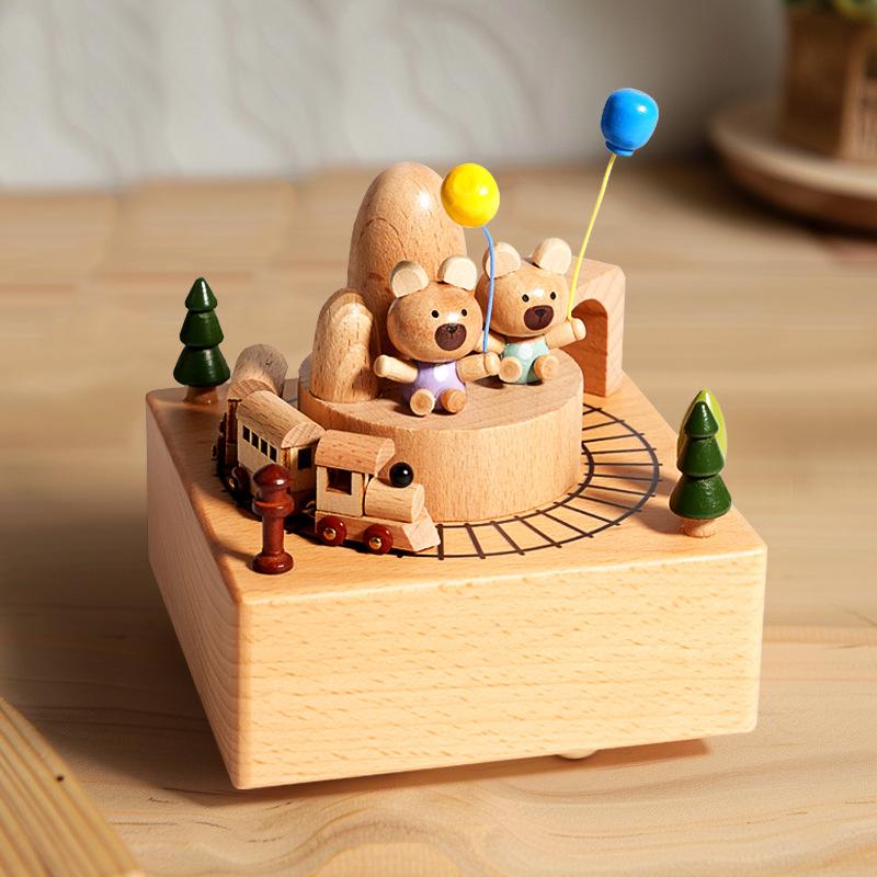 Wooden Music Boxes for Present Wooden Music Box Gifts for Kids Girlfriend Birthday ( Castle in the Sky)