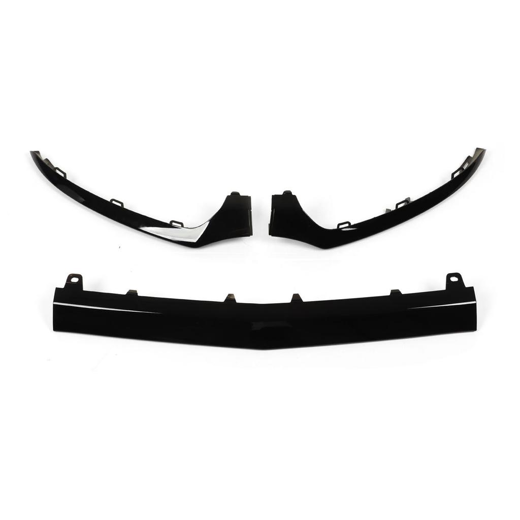 3PCs Gloss Black Front Bumper Lower Trims Replacement for Mercedes‑Benz C‑Class W205 C205 A205