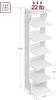 VASAGLE 7-Tier Vertical Shoe Rack, Narrow Shoe Storage Organizer with Hooks, Thin Wooden Shoe Shelf