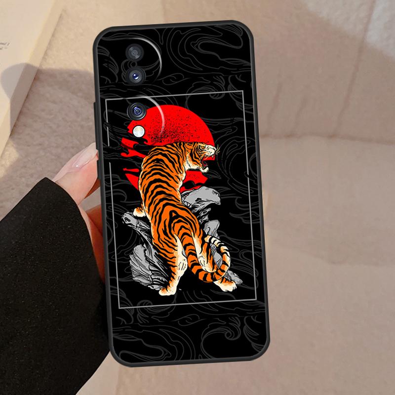 Tiger Red Sun Japan Art Case For Honor X9b X9a X8a X7a X6a X6 X7 X8 X9 8X 9X Honor Magic 5 Pro 50 70 90 Lite Cover