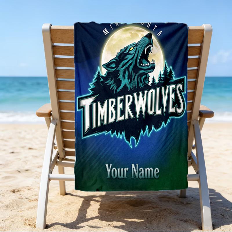 Custom Name Beach Towel Minnesota Logo Beach Towel, Soft Microfiber, Gift for Her/Him, Birthday, for Pool, Beach, Travel, Fan gifts