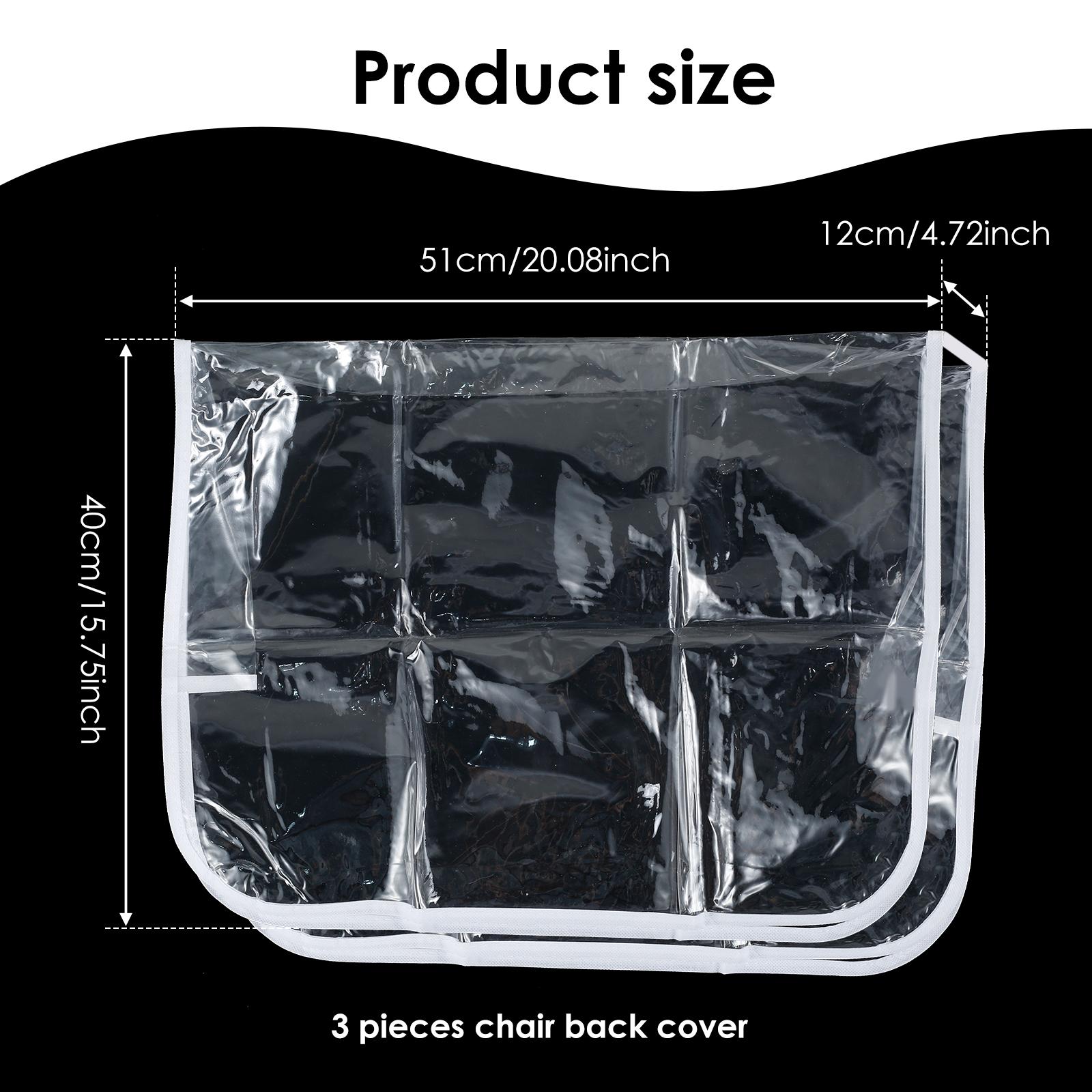 3Pcs Salon Chair Cover PVC Clear Hairdressing Chair Covers Protectors Universal Waterproof Barber Chair Back Covers Round/Square 3Pcs