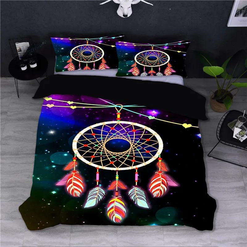 Feather Bohemia Beding Set for Adult Peoples plus Children, Soft Duvet Cover Sets, Twin Ful Quen plus King Bedrom Set, Home Textile boho