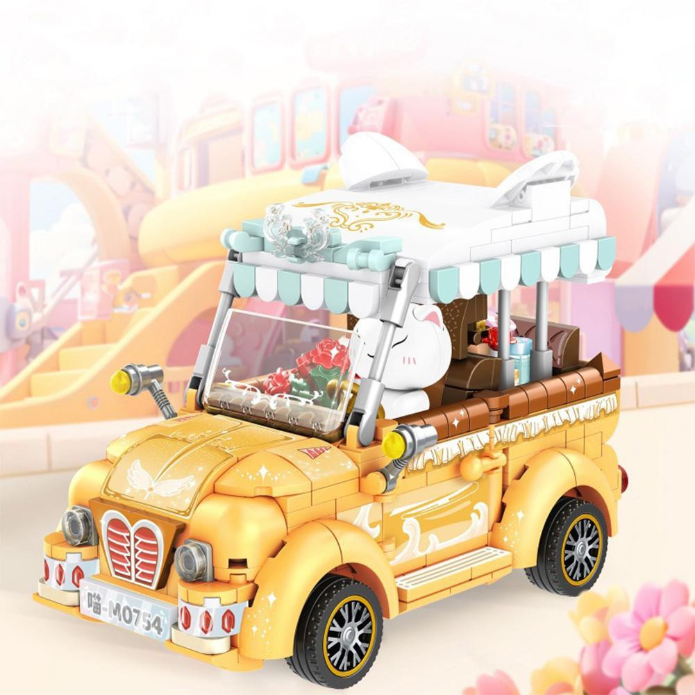 Cat Building Blocks For Kids Cute Cat Streetscape Puzzle Assembling Model Toys Desktop Decoration Birthday Gifts For Girls Boys