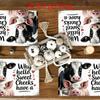 2D Flat 4pcs Set Placemats, Fun Farm Animal Text Pattern, 12" X 18" Rectangular Table Mats, Suitable for Tabletop Kitchen, Party Dinner Decoration - H