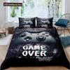 Gaming Duvet Cover Set King Size Gamer Comforter Cover Set Video Game Boys Teens Kids Gamepad Game Controller 3pcs Bedding Set