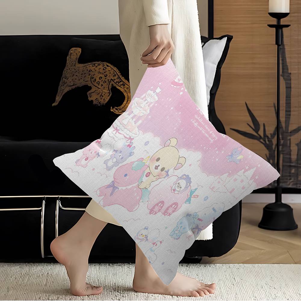 Popular Cute R-rilakkumas Bear Cushion Cover Car Throw Pillow Case For Sofa Car Christmas Gift 40x40cm 45x45cm