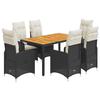 VidaXL Ensemble de bistro de jardin 7 pcs coussins noir poly rotin 3276980
