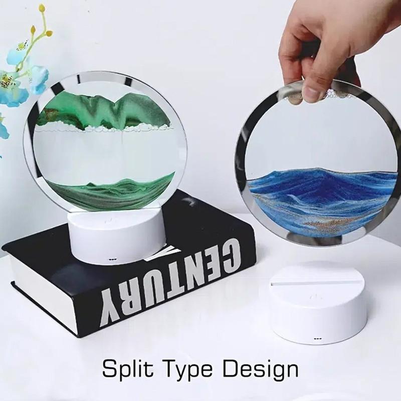 Romantic LED Sand Painting Atomosphere Lamp RGB LED Night Light Desk Lamp Christmas Gift Decor Creative Quicksand Table Lamp